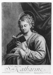 St. Katharina, graviert von John Smith (ca. 1652-1742)